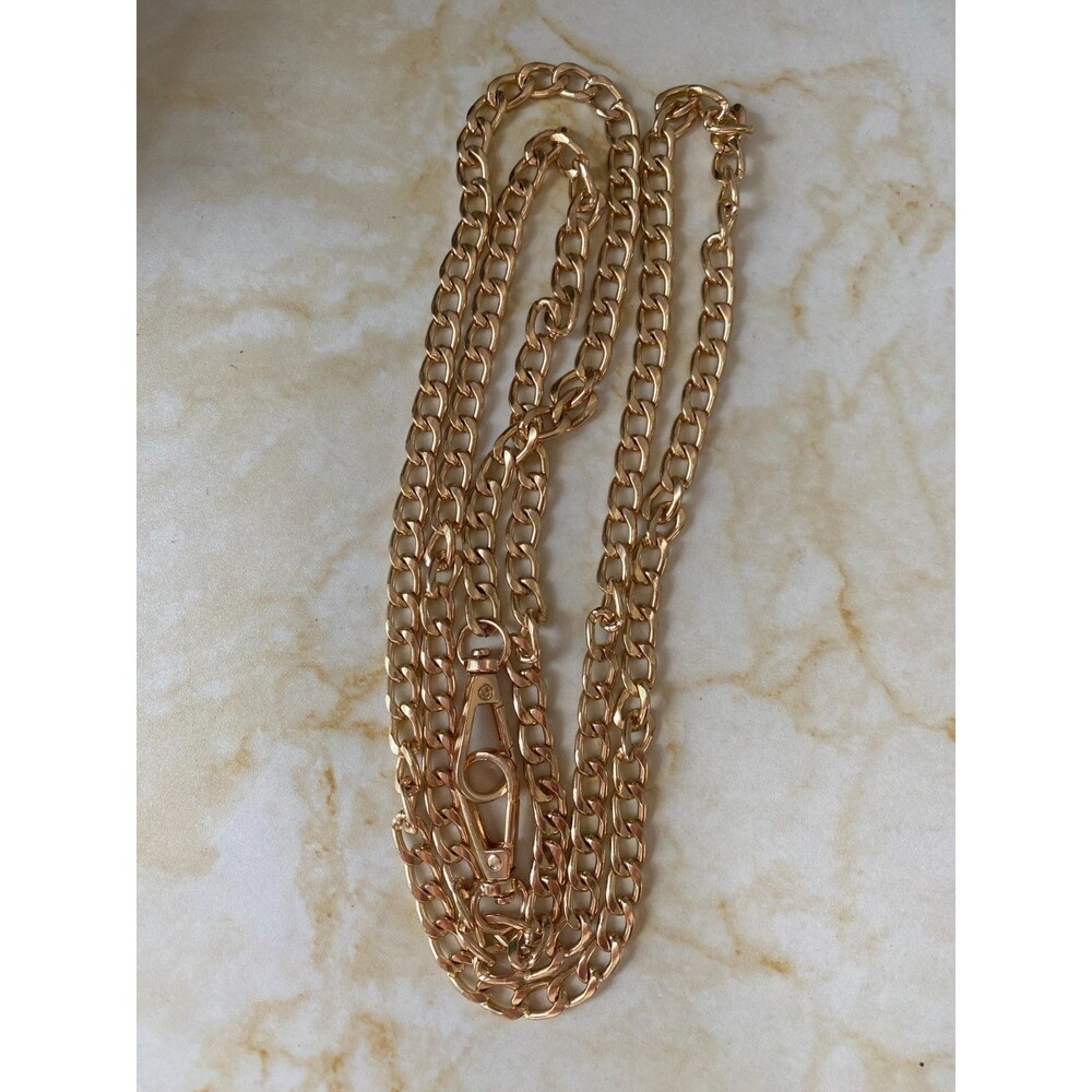 New 50 inch Flat Purse Chain, Long Gold Crossbody Bag Chain Strap Replacement